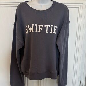 Taylor Swift Women’s “Swiftie” Crewneck Sweatshirt Grey Size M some wear